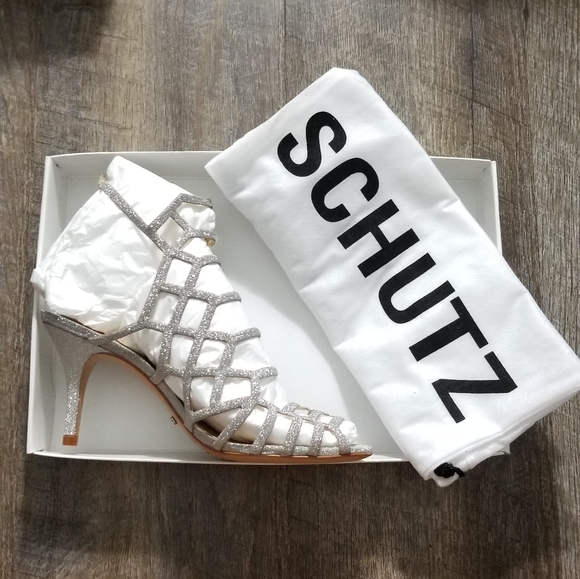 🍒EUC🍒 SCHUTZ GLITTER CAGE HEELS - Picture 13 of 15